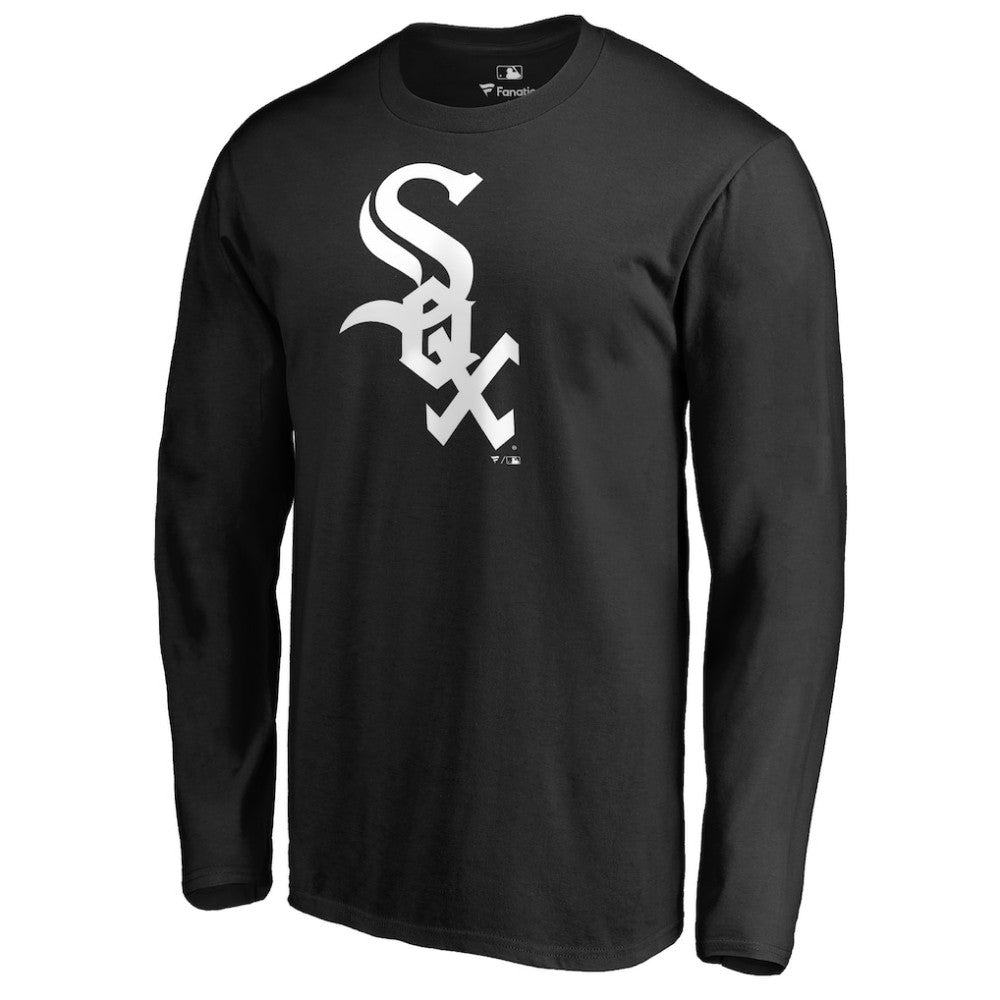 Chicago White Sox Team Wordmark Long Sleeve T-Shirt - Black - MLB Discount