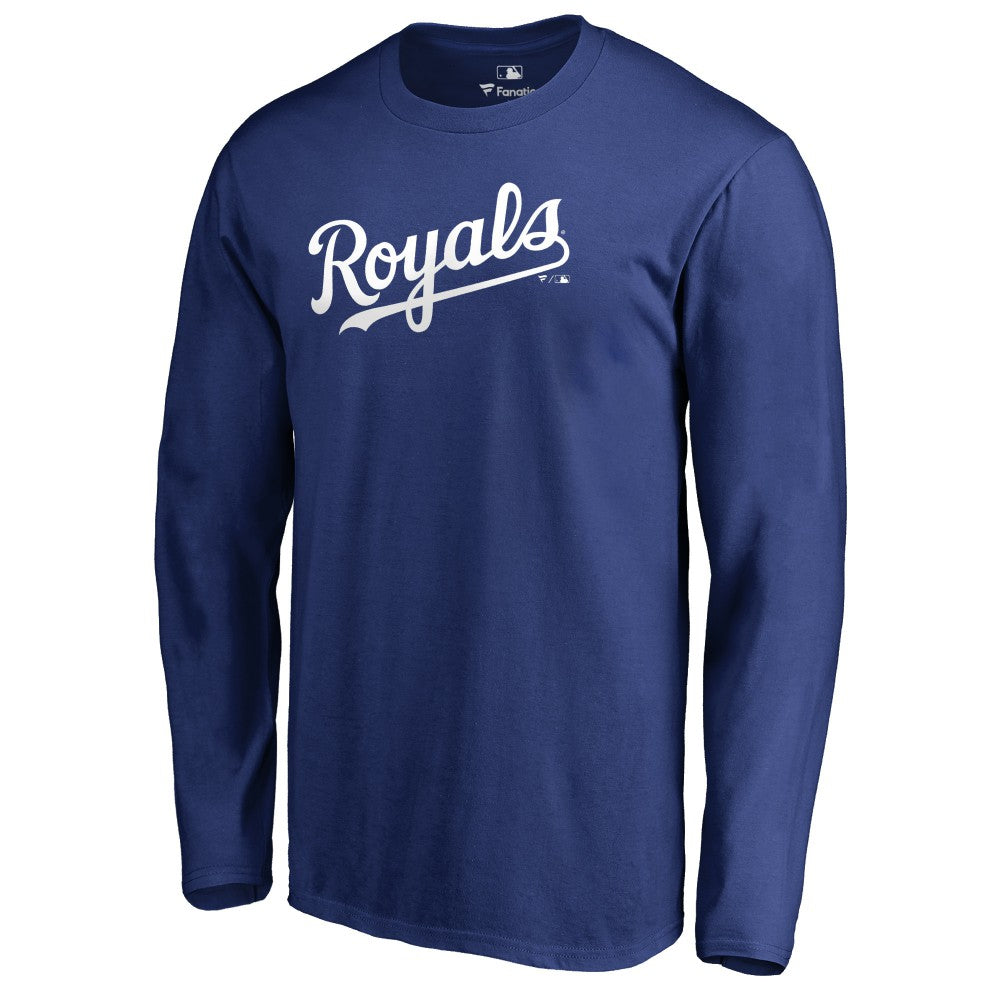 Kansas City Royals Team Wordmark Long Sleeve T-Shirt - Royal - MLB Online