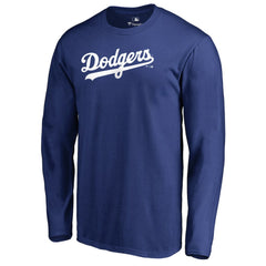 Los Angeles Dodgers Team Wordmark Long Sleeve T-Shirt - Royal - MLB Discount