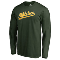 Athletics Team Wordmark Long Sleeve T-Shirt - Green - MLB Discount
