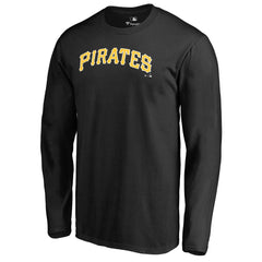 Pittsburgh Pirates Team Wordmark Long Sleeve T-Shirt - Black - MLB Online