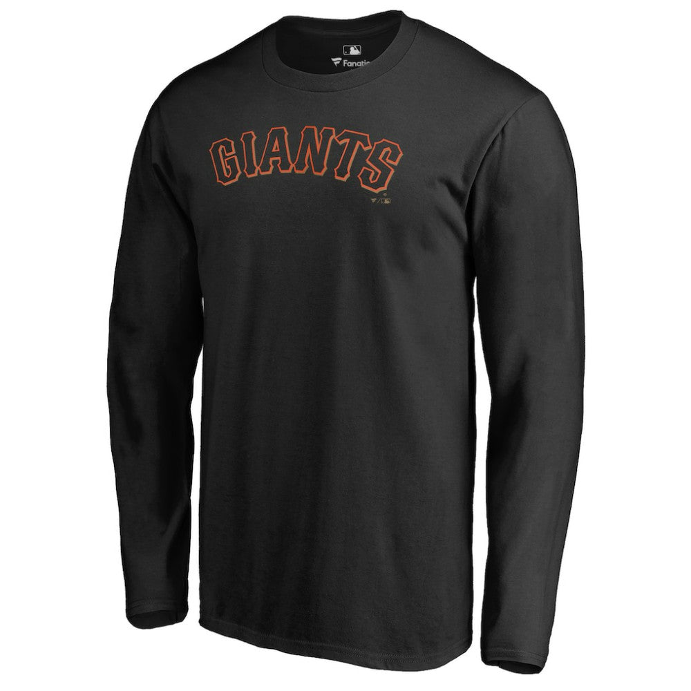 San Francisco Giants Team Wordmark Long Sleeve T-Shirt - Black - MLB Lifestyle
