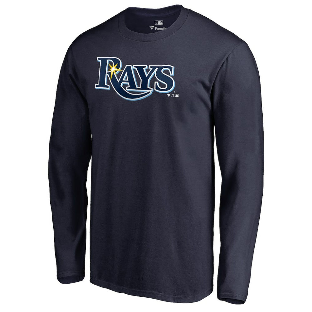 Tampa Bay Rays Team Wordmark Long Sleeve T-Shirt - Navy - MLB Sale