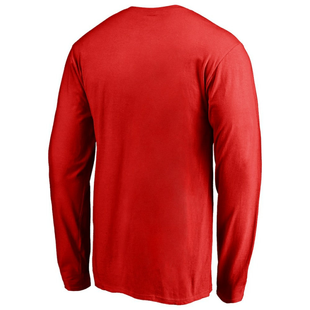 Boston Red Sox Team Wordmark Long Sleeve T-Shirt - Red - MLB Lifestyle