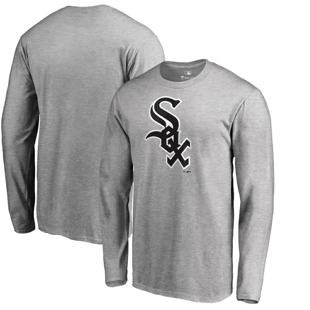 Chicago White Sox Team Wordmark Long Sleeve T-Shirt - Heathered Gray - MLB Lifestyle