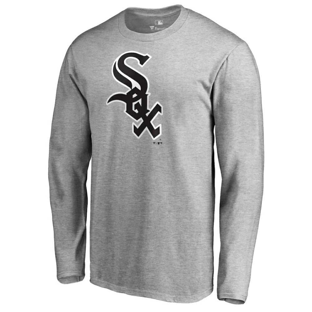 Chicago White Sox Team Wordmark Long Sleeve T-Shirt - Heathered Gray - MLB Lifestyle