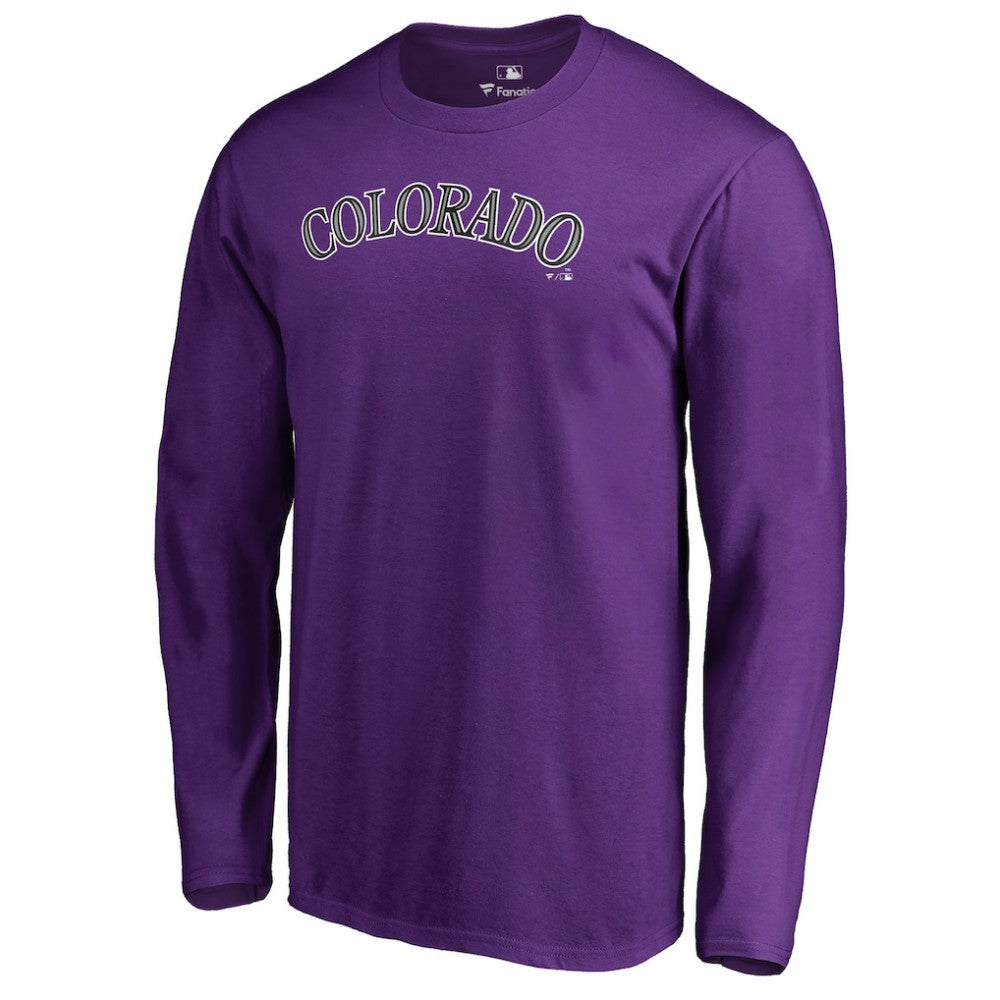 Colorado Rockies Team Wordmark Long Sleeve T-Shirt - Purple - MLB on Sale