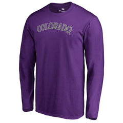 Colorado Rockies Team Wordmark Long Sleeve T-Shirt - Purple - MLB on Sale