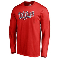 Minnesota Twins Team Wordmark Long Sleeve T-Shirt - Red - MLB Online