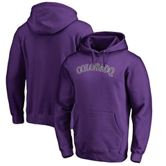 Colorado Rockies Official Wordmark Fitted Pullover Hoodie - Purple - MLB Discount