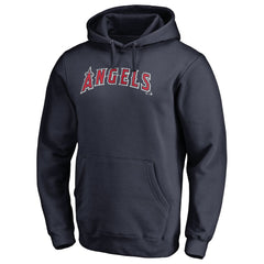 Los Angeles Angels Official Wordmark Fitted Pullover Hoodie - Navy - MLB on Sale