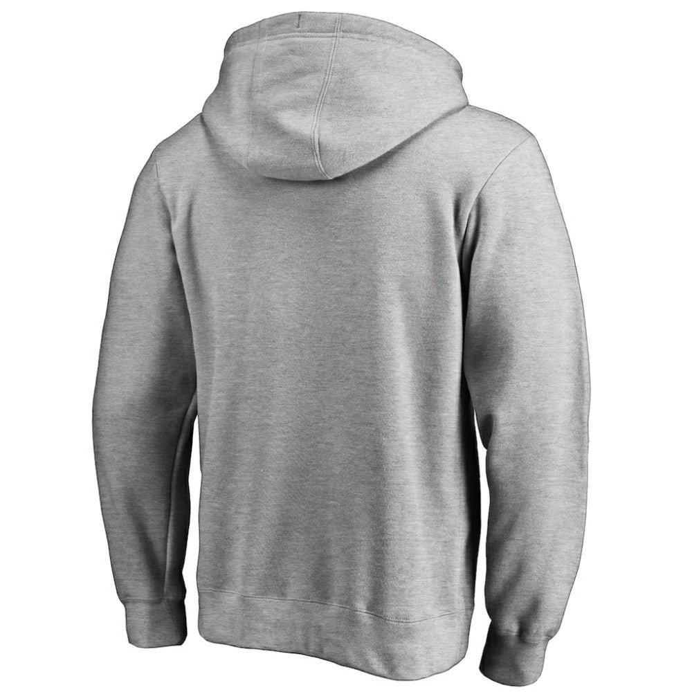 New York Yankees Official Wordmark Fitted Pullover Hoodie - Heather Gray - MLB Lifestyle