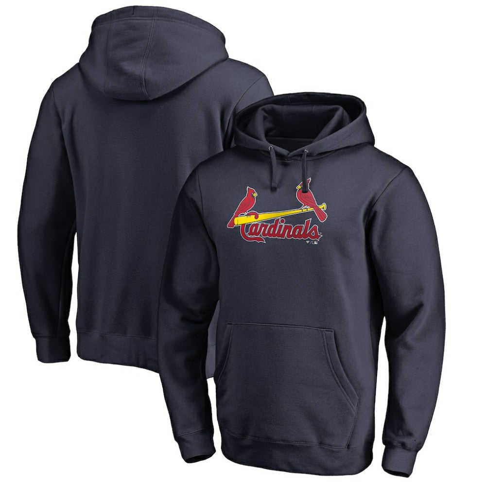 St. Louis Cardinals Official Wordmark Fitted Pullover Hoodie - Navy - MLB Sale