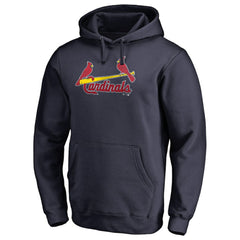 St. Louis Cardinals Official Wordmark Fitted Pullover Hoodie - Navy - MLB Sale