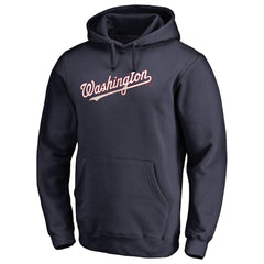Washington Nationals Official Wordmark Fitted Pullover Hoodie - Navy - MLB Sale
