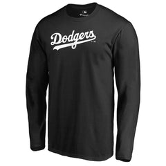 Los Angeles Dodgers Team Wordmark Long Sleeve T-Shirt - Black - MLB Lifestyle