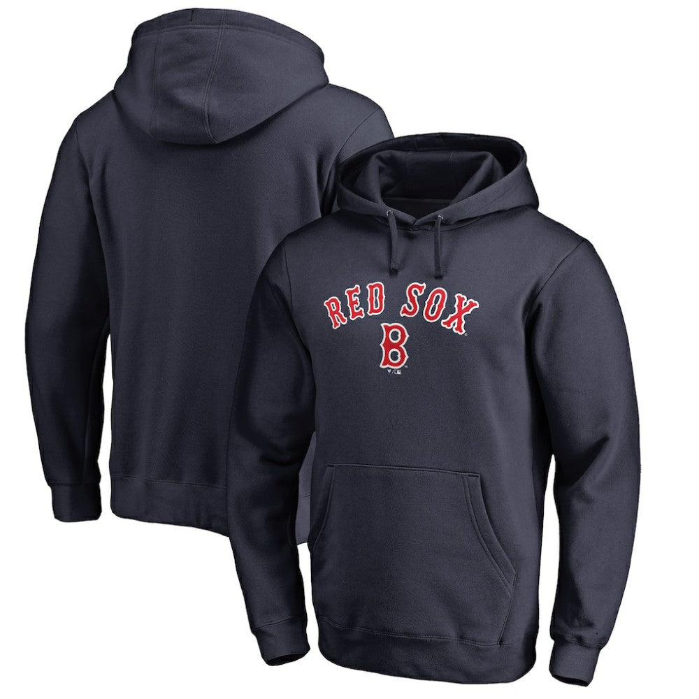 Boston Red Sox Vintage Cooperstown Collection Wahconah Fitted Pullover Hoodie - Navy - MLB on Sale