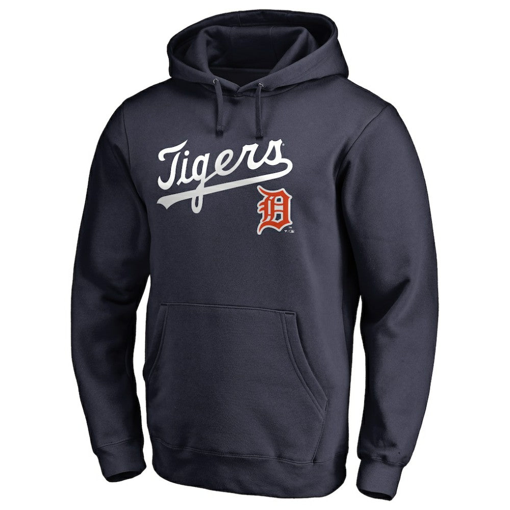 Detroit Tigers Vintage Cooperstown Collection Wahconah Fitted Pullover Hoodie - Navy - MLB Sale