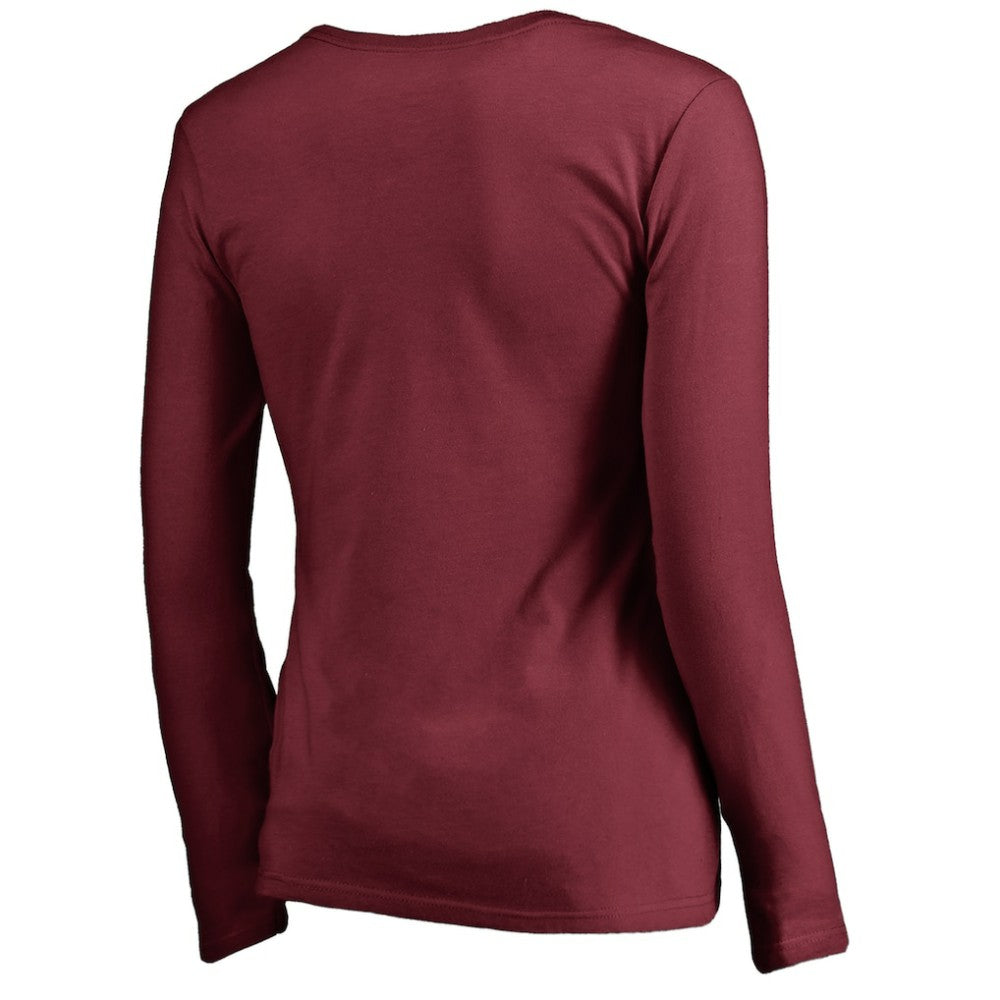 Philadelphia Phillies Women's Cooperstown Collection Slider Long Sleeve V-Neck T-Shirt - Maroon - MLB on Sale