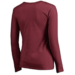 Philadelphia Phillies Women's Cooperstown Collection Slider Long Sleeve V-Neck T-Shirt - Maroon - MLB on Sale