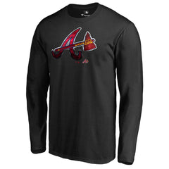 Atlanta Braves Midnight Mascot Long Sleeve T-Shirt - Black - MLB on Sale