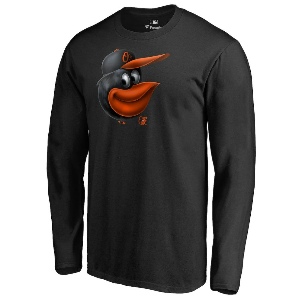 Baltimore Orioles Midnight Mascot Long Sleeve T-Shirt - Black - MLB on Sale