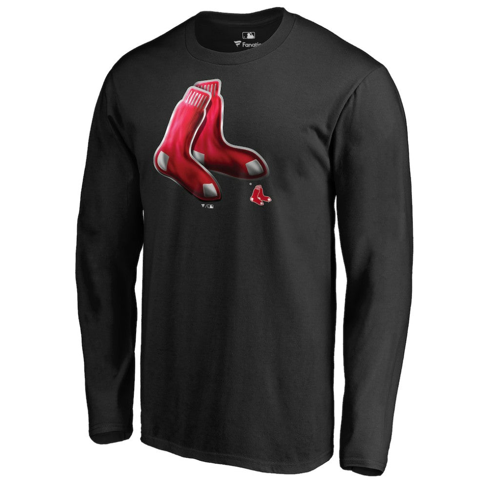 Boston Red Sox Midnight Mascot Long Sleeve T-Shirt - Black - MLB Online