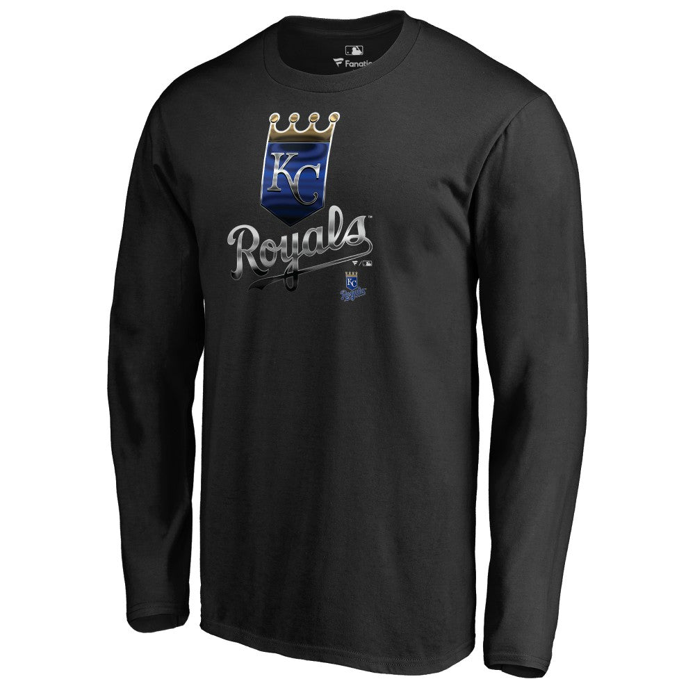 Kansas City Royals Midnight Mascot Long Sleeve T-Shirt - Black - MLB Online