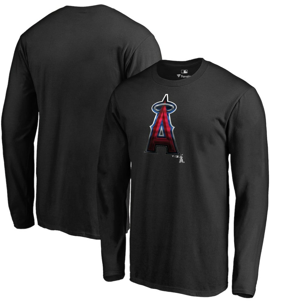 Los Angeles Angels Midnight Mascot Long Sleeve T-Shirt - Black - MLB Lifestyle