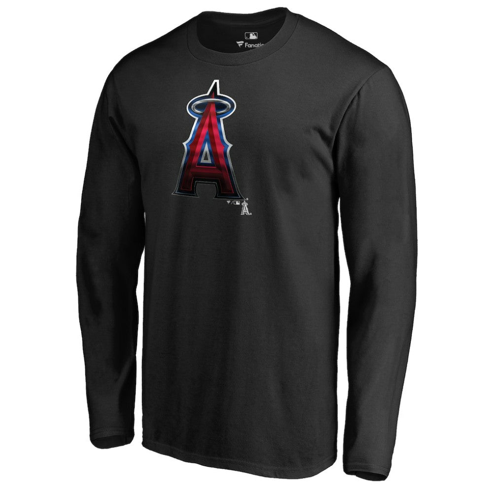 Los Angeles Angels Midnight Mascot Long Sleeve T-Shirt - Black - MLB Lifestyle