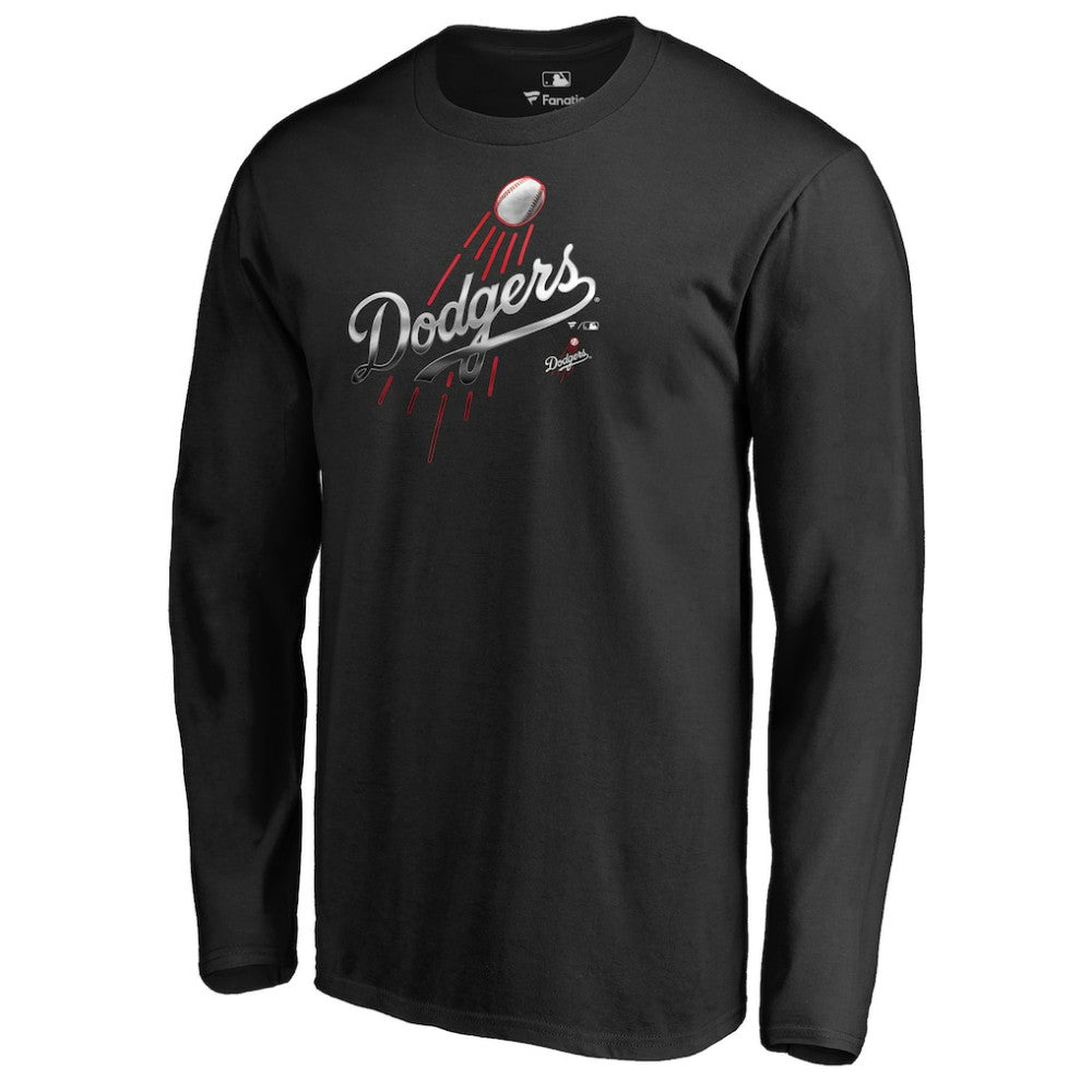 Los Angeles Dodgers Midnight Mascot Long Sleeve T-Shirt - Black - MLB Discount