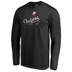 Los Angeles Dodgers Midnight Mascot Long Sleeve T-Shirt - Black - MLB Discount