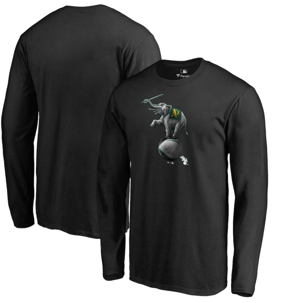 Athletics Midnight Mascot Long Sleeve T-Shirt - Black - MLB Lifestyle