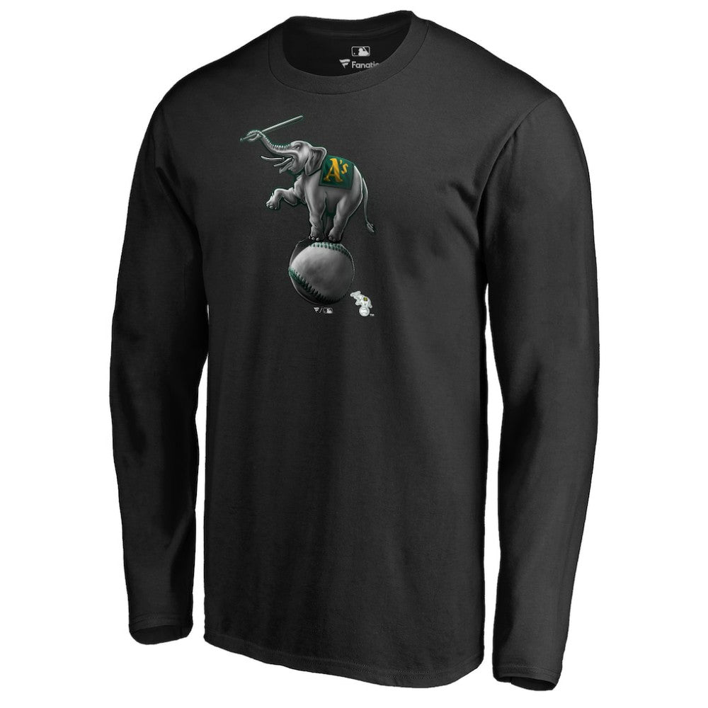Athletics Midnight Mascot Long Sleeve T-Shirt - Black - MLB Lifestyle