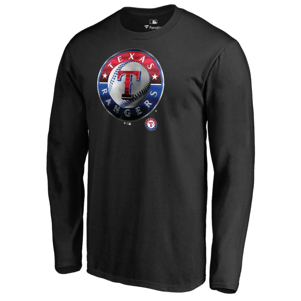 Texas Rangers Midnight Mascot Long Sleeve T-Shirt - Black - MLB Lifestyle