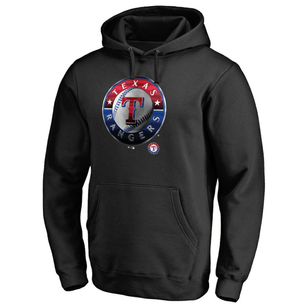 Texas Rangers Midnight Mascot Pullover Hoodie - Black - MLB Discount