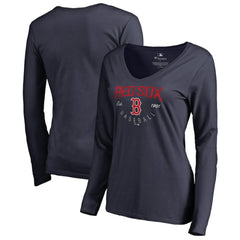 Boston Red Sox Women's Live For It Long Sleeve T-Shirt - Navy - MLB on Sale
