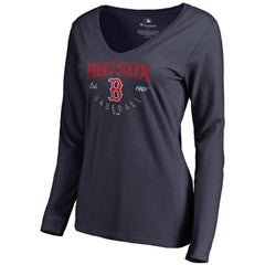 Boston Red Sox Women's Live For It Long Sleeve T-Shirt - Navy - MLB on Sale