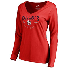 St. Louis Cardinals Women's Live For It Long Sleeve T-Shirt - Red - MLB Lifestyle