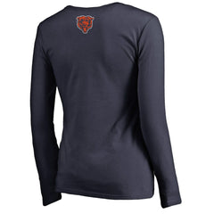 Chicago Bears Women's Monsters Long Sleeve V-Neck T-Shirt Navy