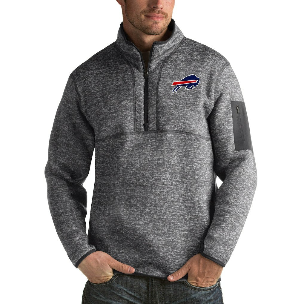 Buffalo Bills Antigua Fortune Big & Tall Quarter-Zip Pullover Jacket Charcoal
