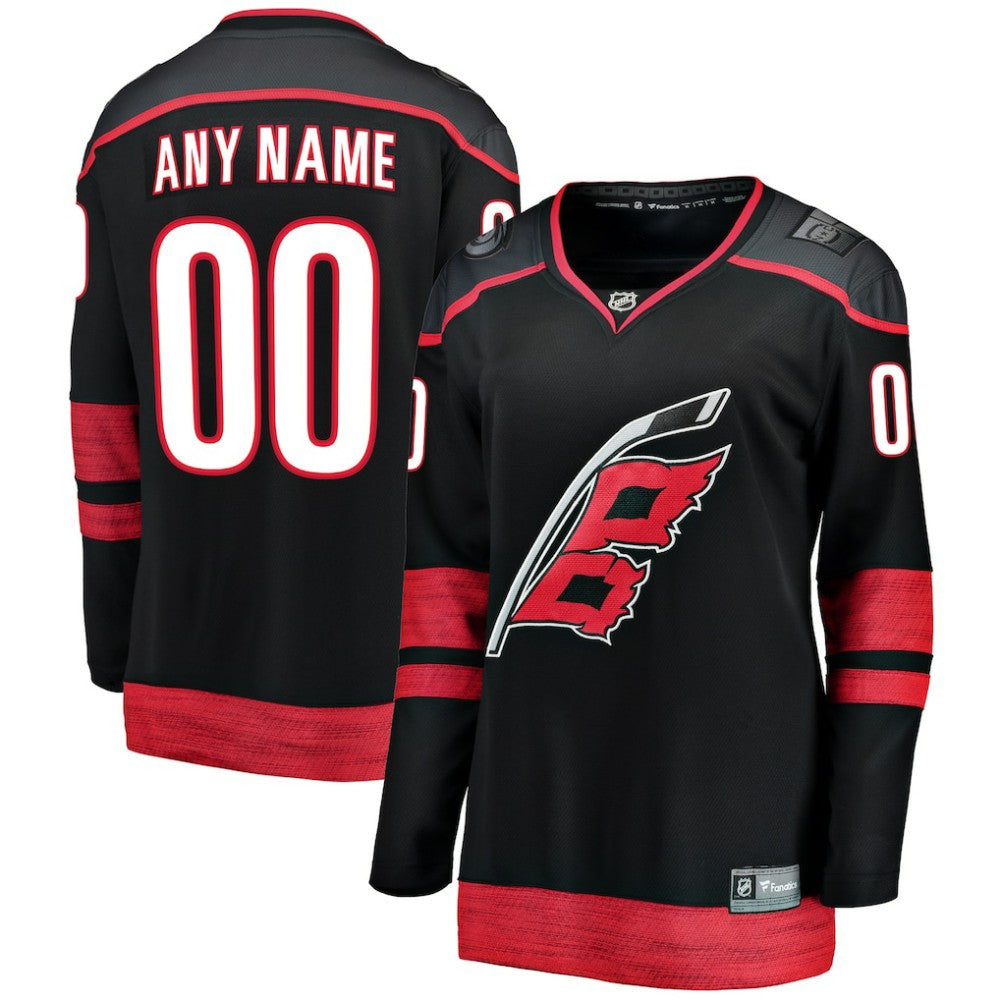 Carolina Hurricanes Fanatics Women's Home Breakaway Custom Jersey - Black - NHL 3239508