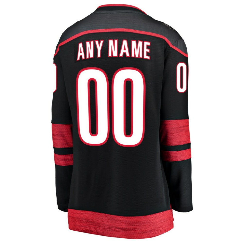 Carolina Hurricanes Fanatics Women's Home Breakaway Custom Jersey - Black - NHL 3239508