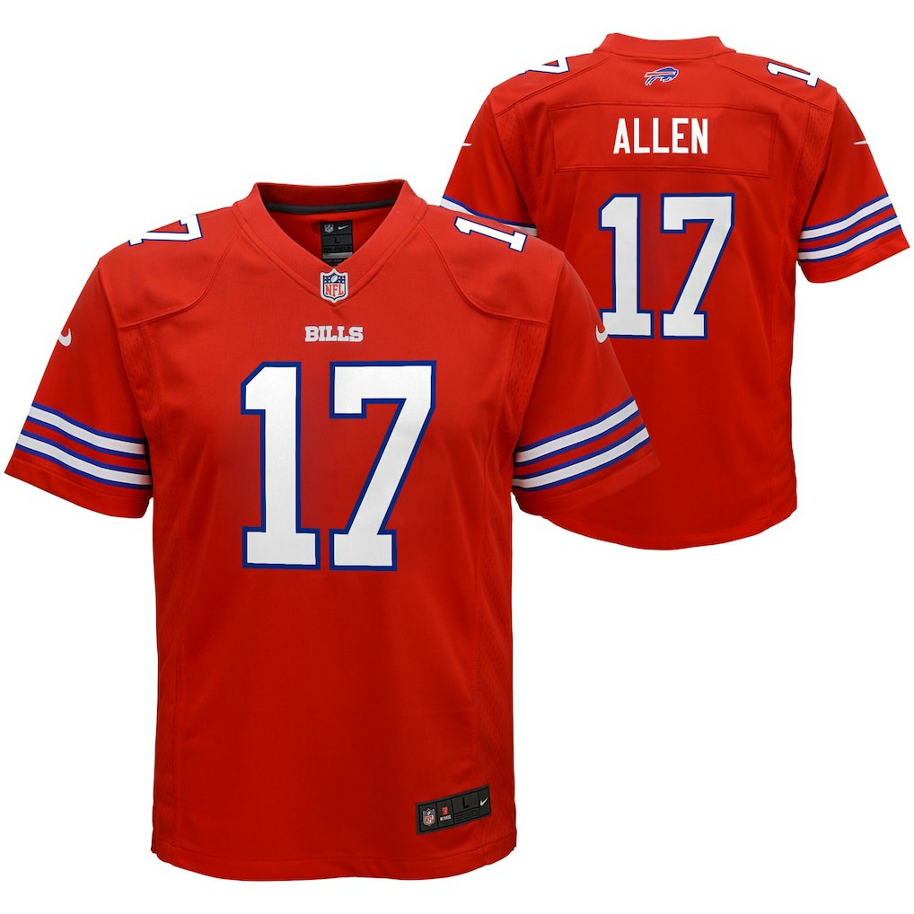 Nike Josh Allen Buffalo Bills Youth Game Jersey Red