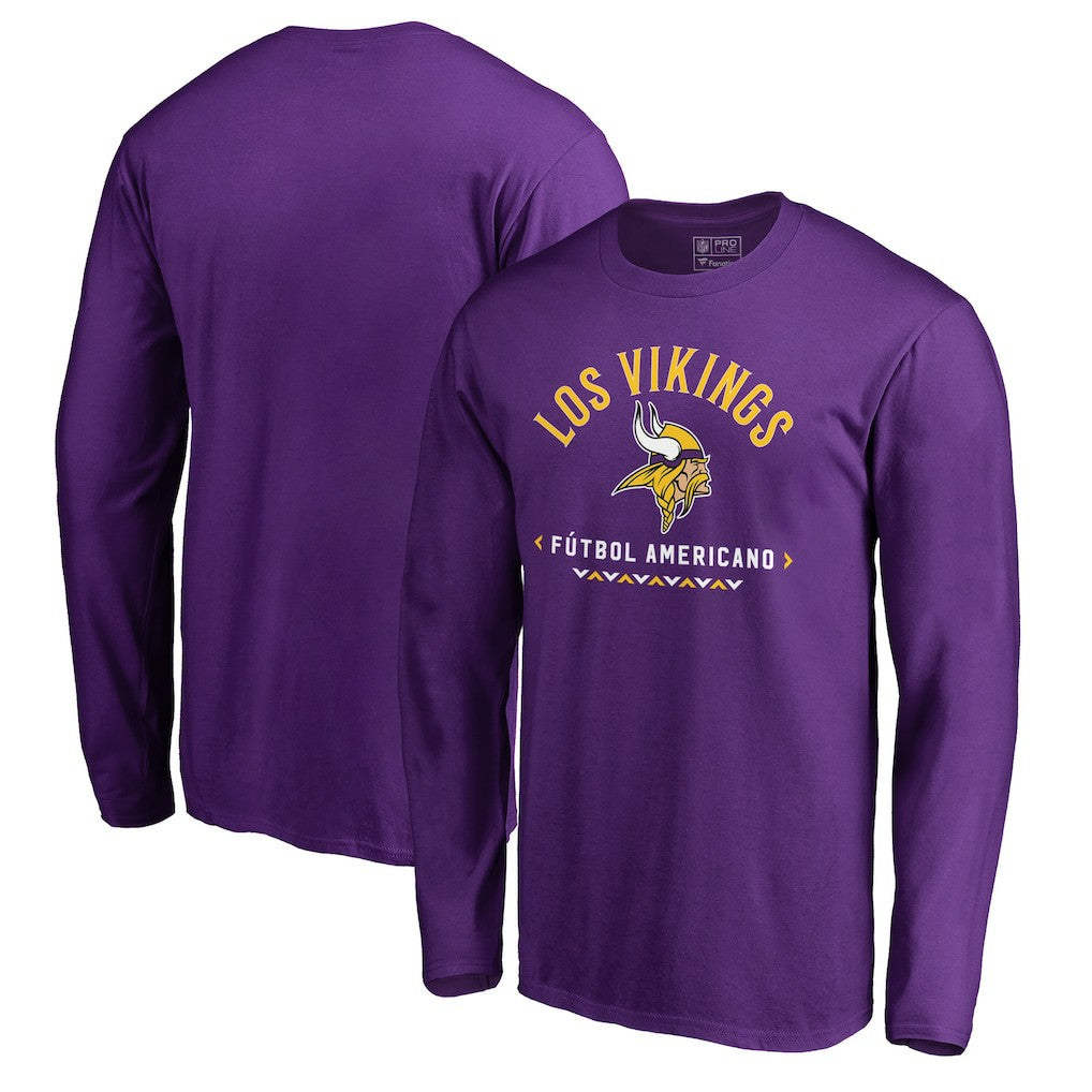 Minnesota Vikings Futbol Americano Long Sleeve T-Shirt Purple