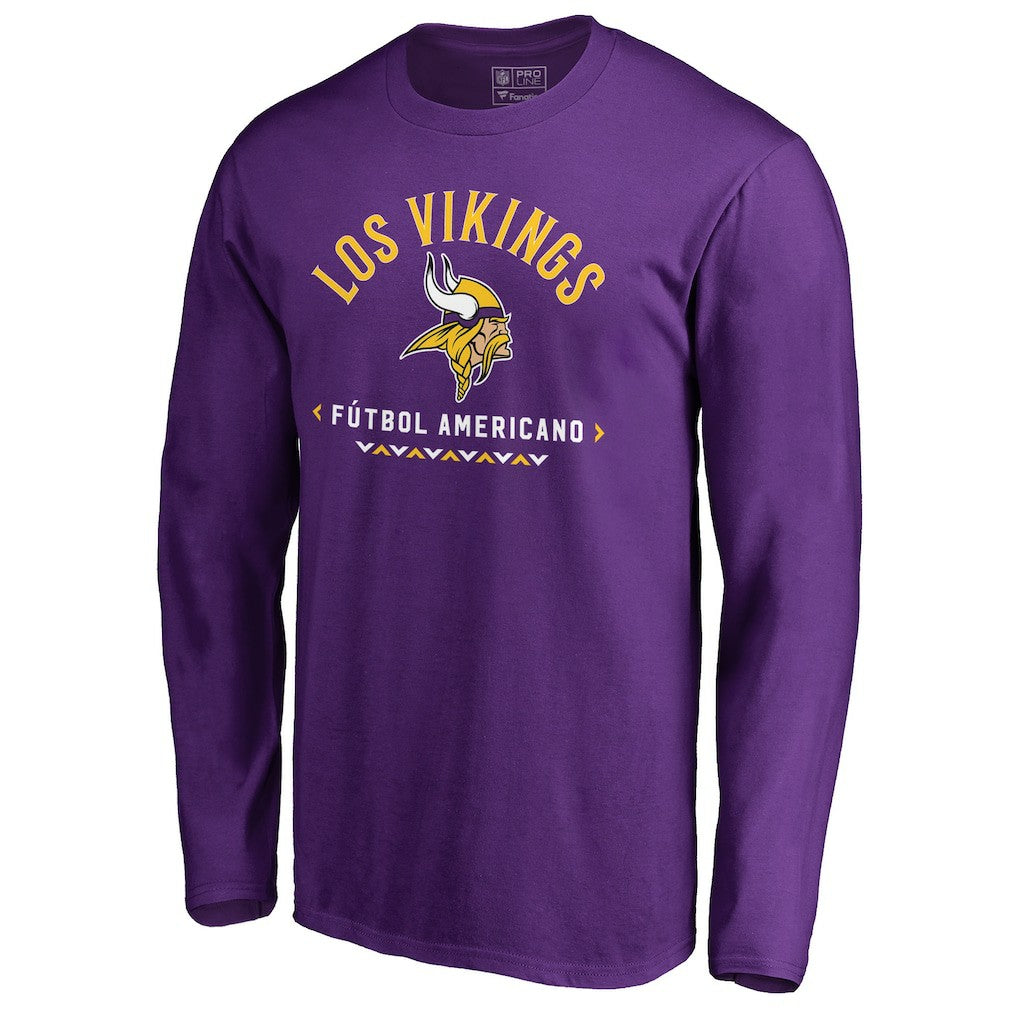 Minnesota Vikings Futbol Americano Long Sleeve T-Shirt Purple