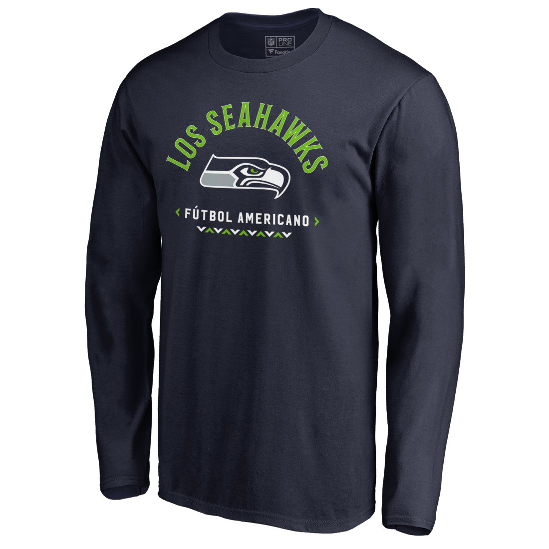 Seattle Seahawks Futbol Americano Long Sleeve T-Shirt College Navy