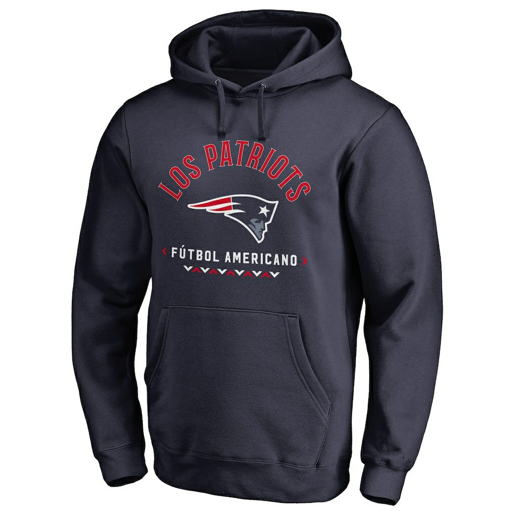 New England Patriots Futbol Americano Pullover Hoodie Navy