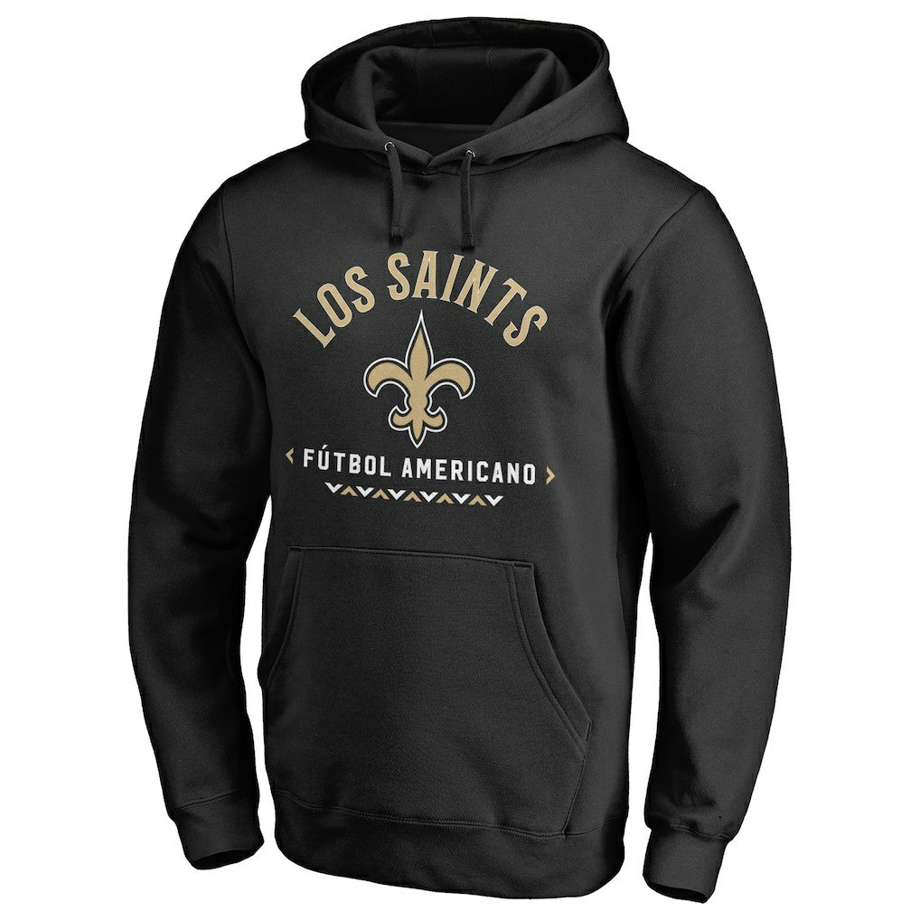 New Orleans Saints Futbol Americano Pullover Hoodie Black