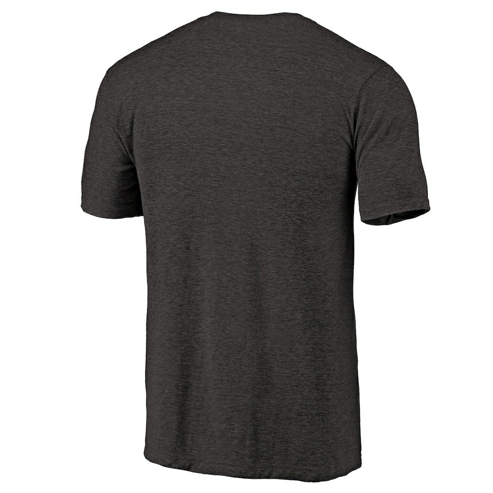 Pittsburgh Steelers Primary Logo Left Chest Distressed Tri-Blend T-Shirt Heathered Black